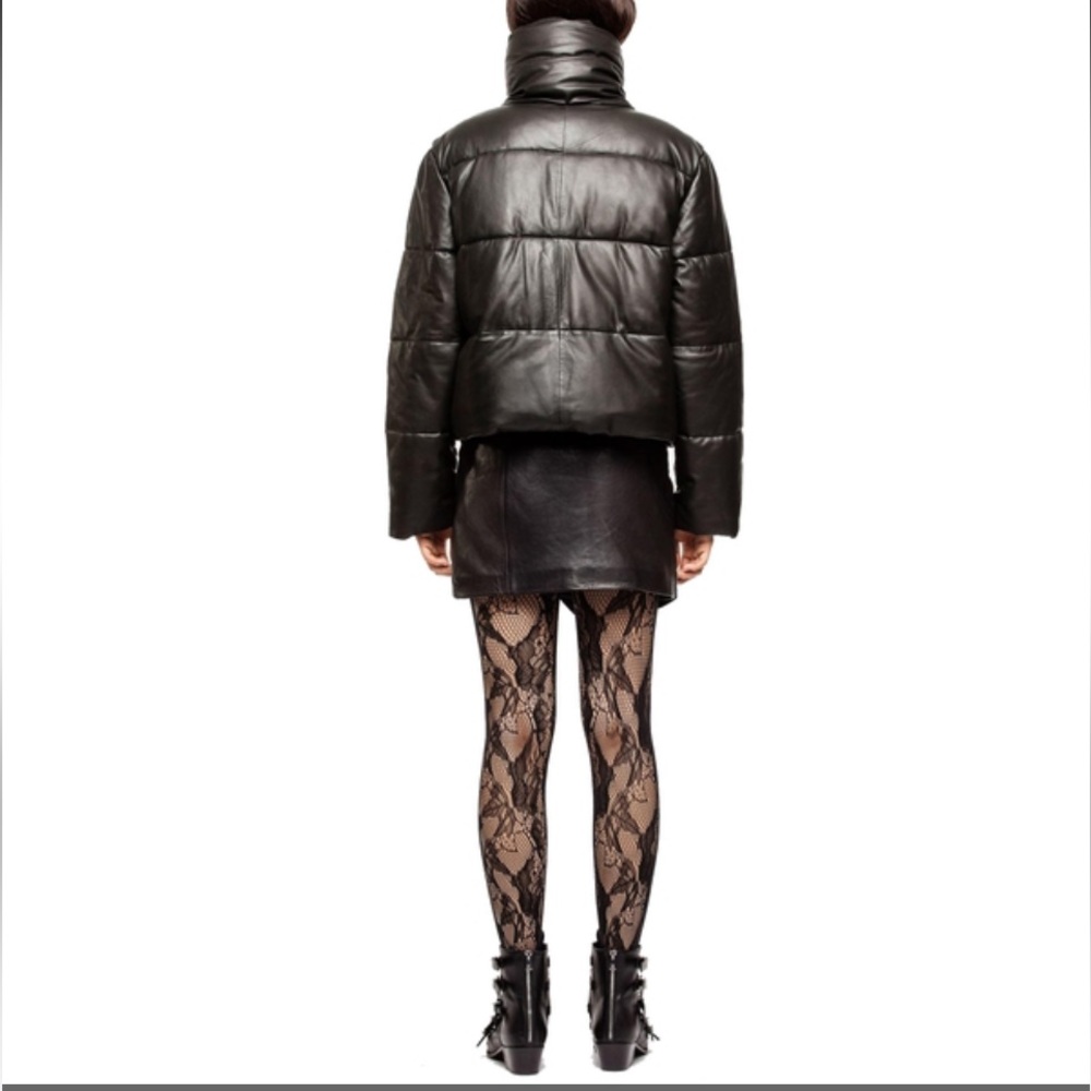 🎉HP🎉Zadig & Voltaire Black Leather Puffer Jacket - Picture 8 of 9